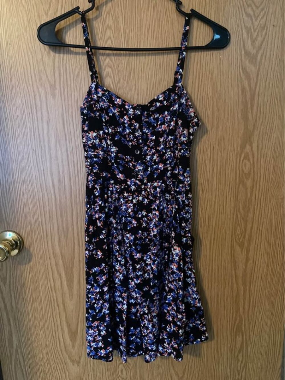 Express XS Black Floral Sundress with Pockets